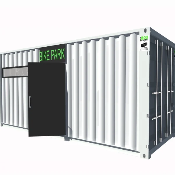 Abri vélo en container 20 pieds fermé 20 places