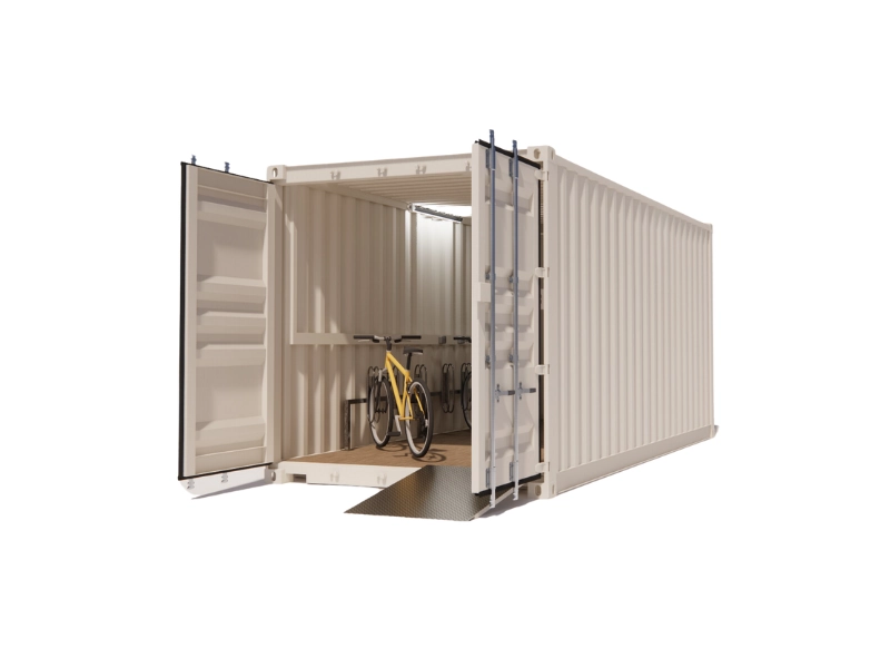 Abri-velo-ferme-et-securise-en-container-maritime-20-pieds-3.webp Abri vélos électriques fermé 6 places en container 20 pieds – Image 1