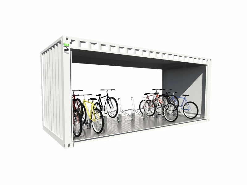 Abri-velo-ouvert-en-container-maritime-20-pieds-semi-couvert-18-places-vue-droite.webp Abri vélo en container 20 pieds ouvert 18 places – Image 1
