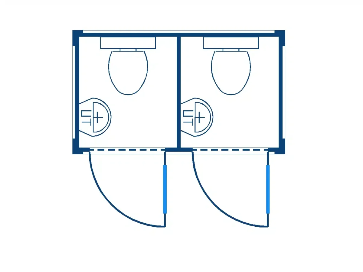 Bungalow box 3,3 m² : duo cabines WC [8 pieds] – Image 2