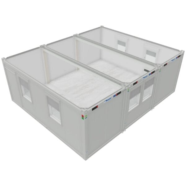 Bureau modulaire 44,4 m² [3 x 20 pieds]