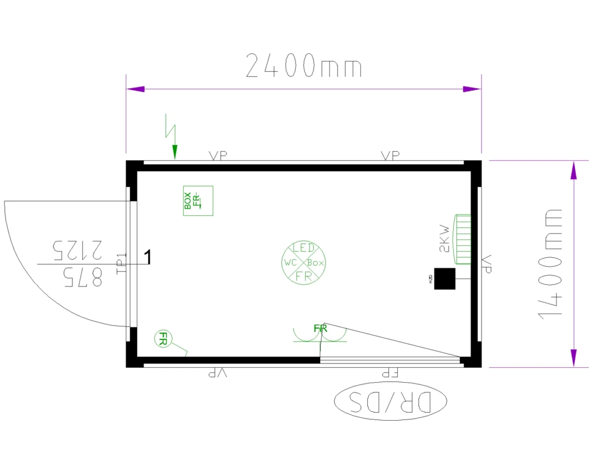 Bungalow box 3,3 m² : Billetterie Cabine [8 pieds] – Image 2