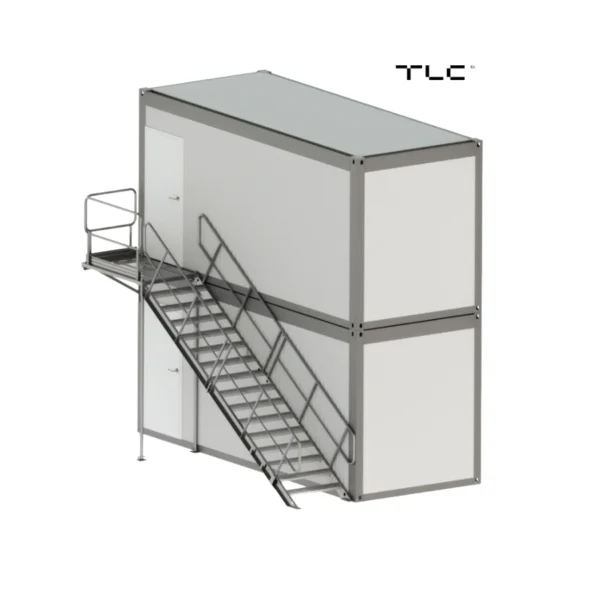 Escalier métallique extérieur pour container | Palier latéral