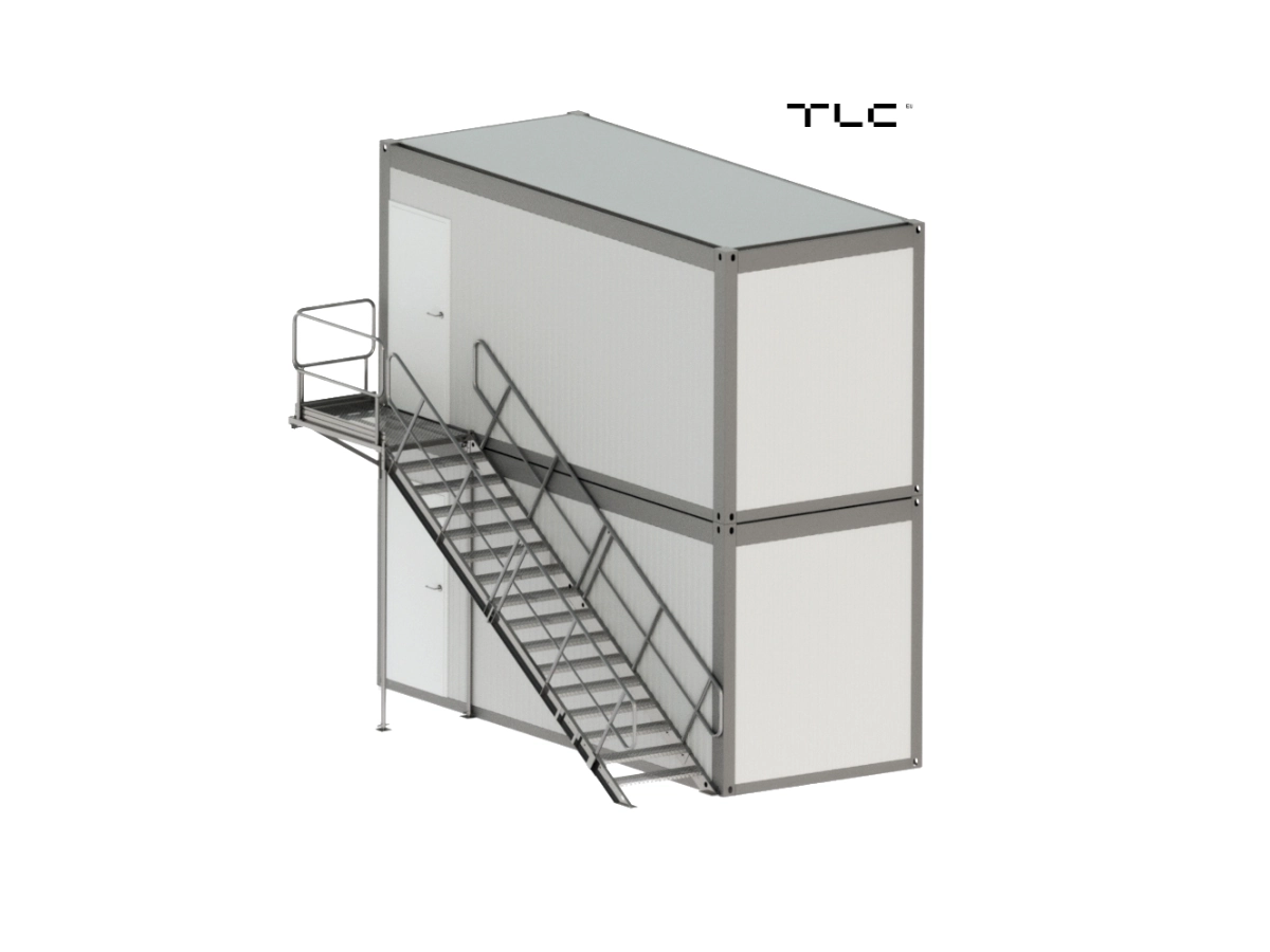 Escalier-metallique-exterieur-pour-containers-acces-lateral.webp Escalier métallique extérieur pour container | Palier latéral – Image 1
