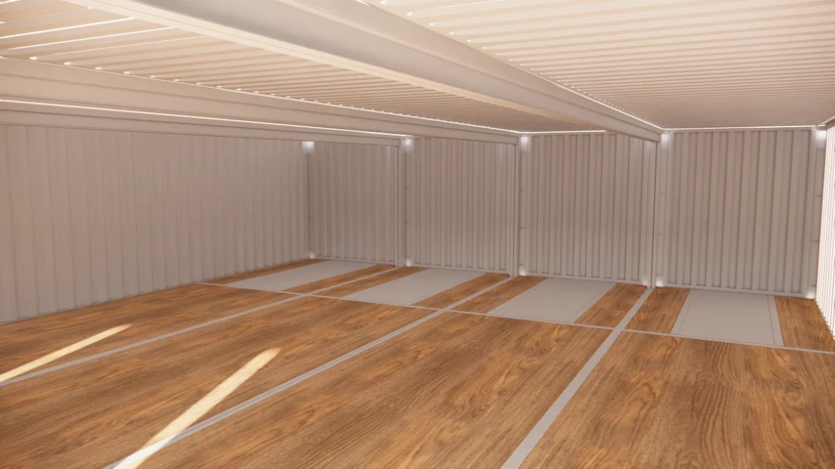 Local d’entreposage 120 m² en containers de 40 pieds avec rideau métallique et porte de service – Image 6