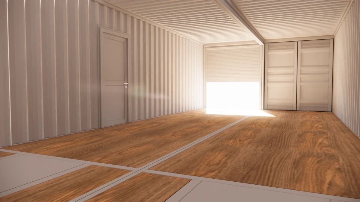 Local d’entreposage 56 m² en containers de 40 pieds avec rideau métallique et porte de service – Image 6