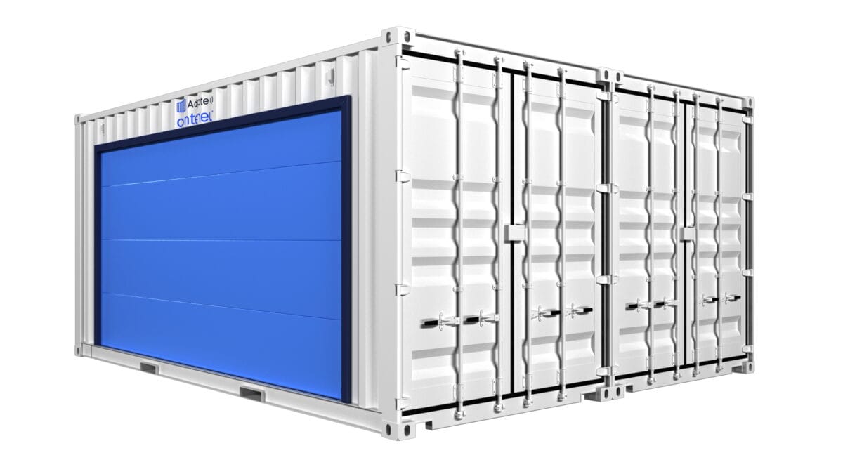 Garage préfabriqué en containers maritimes 28 m² avec porte sectionnelle extra large – Image 2