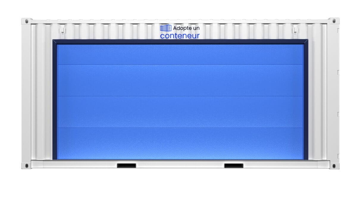 Garage préfabriqué en containers maritimes 28 m² avec porte sectionnelle extra large – Image 3