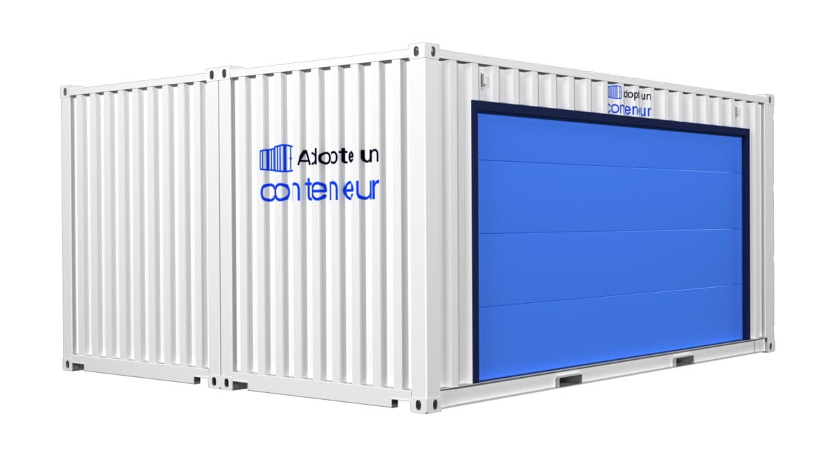 Garage préfabriqué en containers maritimes 28 m² avec porte sectionnelle extra large – Image 4