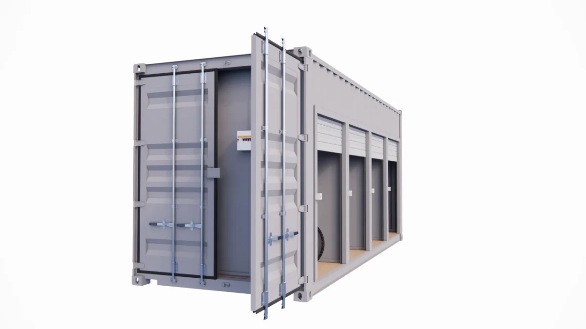 Garage motos 4 places et 4 portes en container de 20 pieds – Image 5