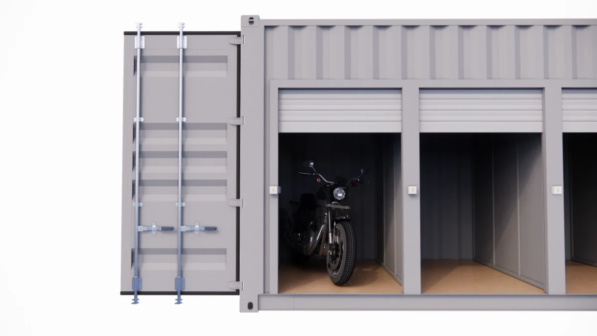 Garage motos 4 places et 4 portes en container de 20 pieds – Image 6