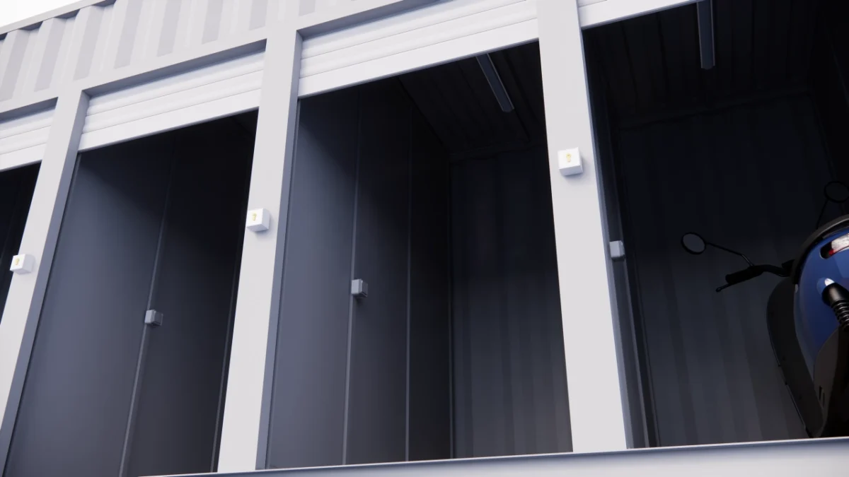 Garage motos 9 places et 9 portes en container de 40 pieds – Image 6