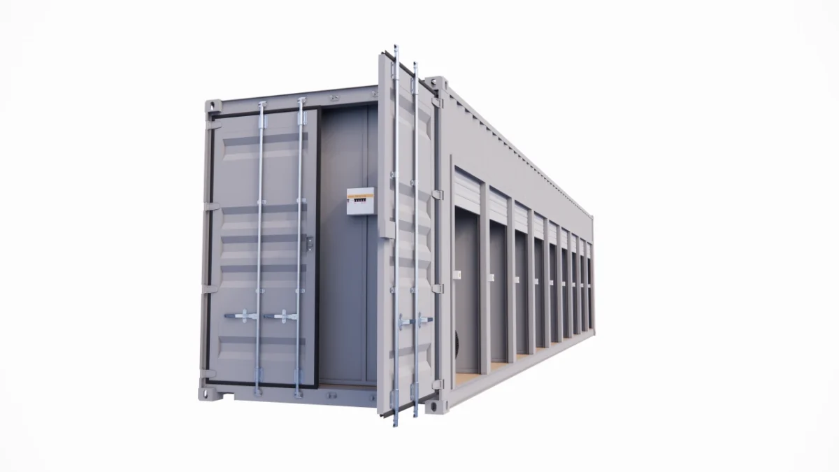 Garage motos 9 places et 9 portes en container de 40 pieds – Image 7