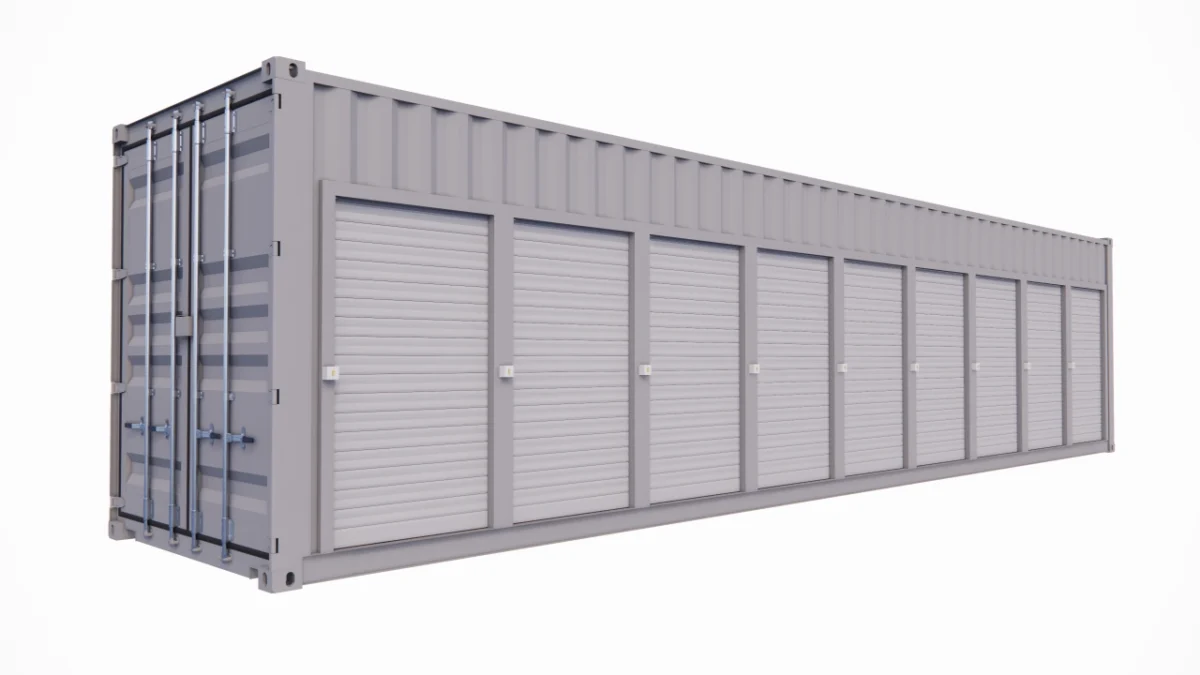 Garage motos 9 places et 9 portes en container de 40 pieds – Image 3