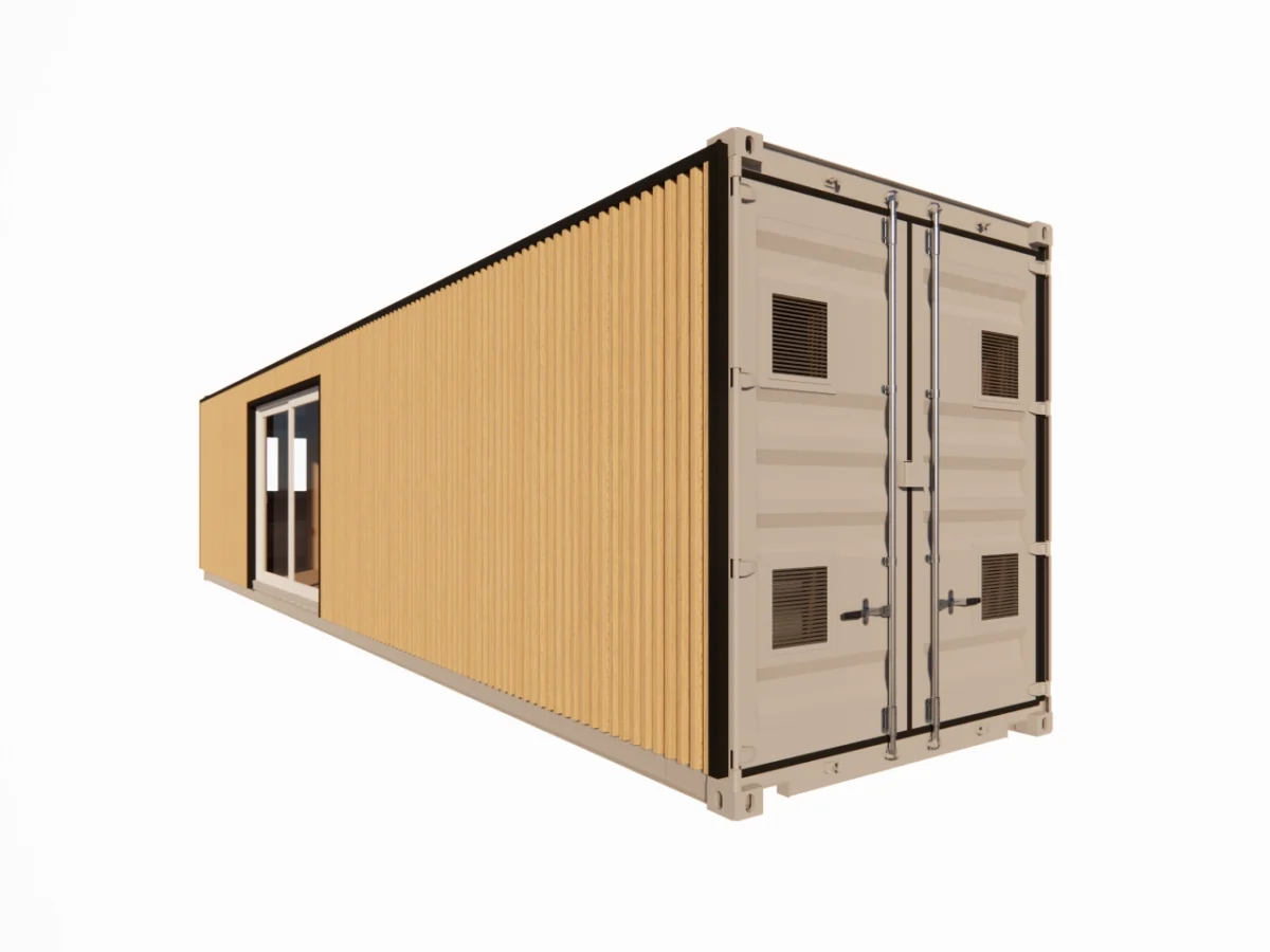 Studio container ECOLOGIA 40 pieds 23 m² habitables [1 chambre] avec bardage – Image 2