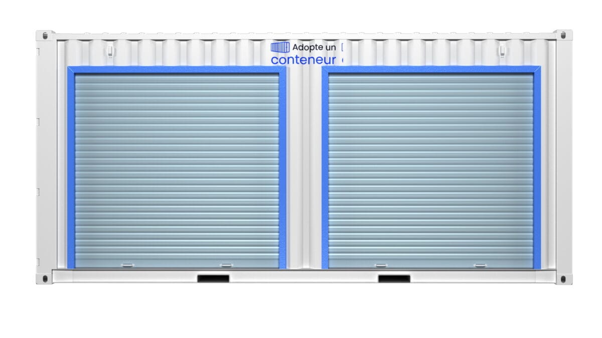 Local de stockage en container de 20 pieds avec double porte rideau métallique – Image 3