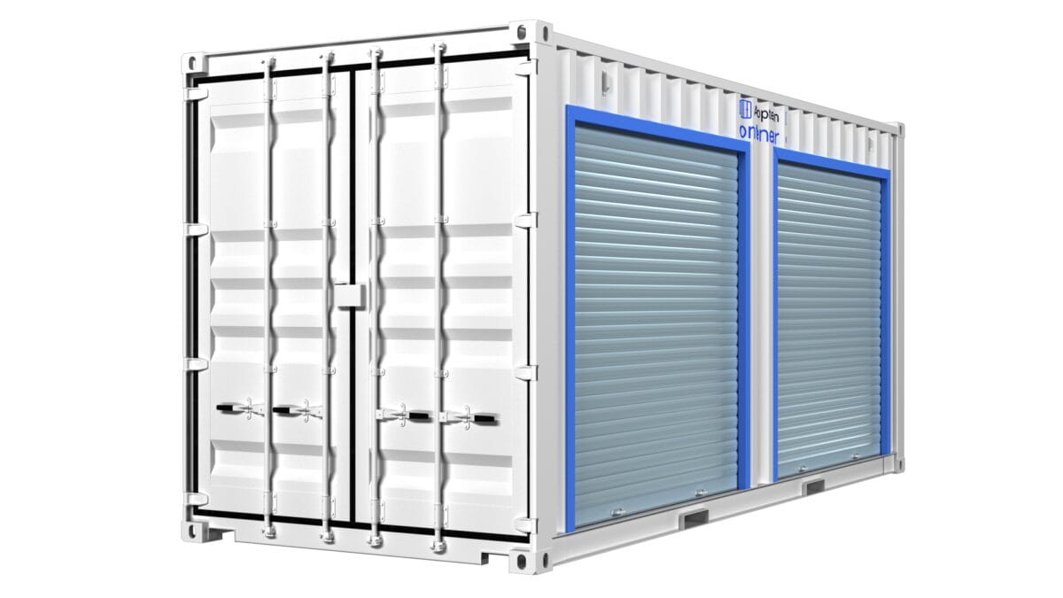 Local de stockage en container de 20 pieds avec double porte rideau métallique – Image 4