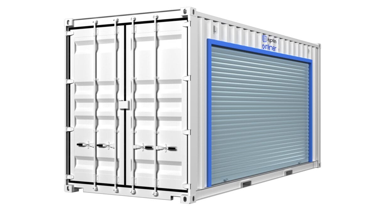 Local de stockage en container de 20 pieds avec porte rideau métallique extra large – Image 4