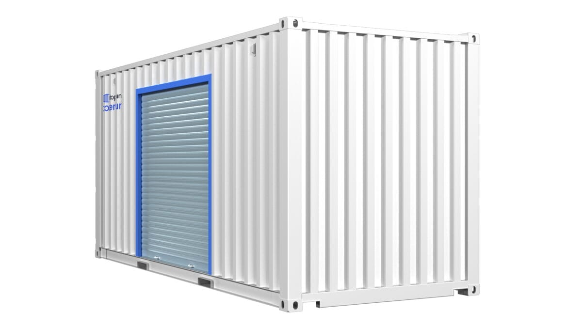 Local de stockage en container de 20 pieds avec porte rideau métallique simple – Image 3
