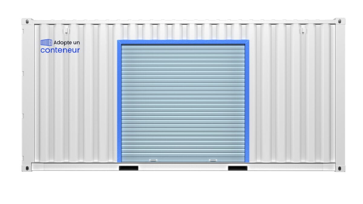 Local de stockage en container de 20 pieds avec porte rideau métallique simple – Image 4
