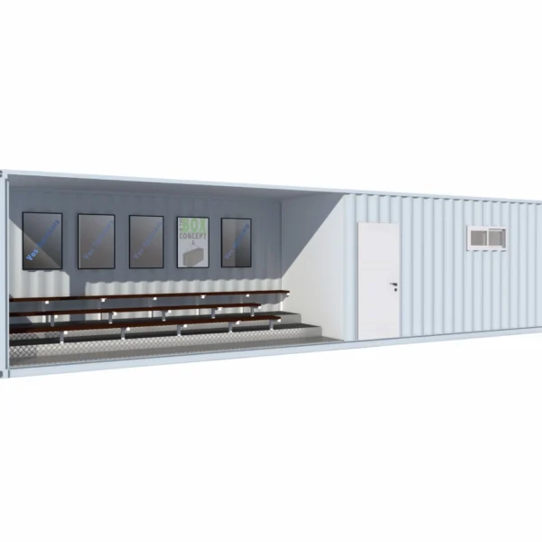 Tribunes 35 places avec local attenant de 14 m² en container de 40 pieds