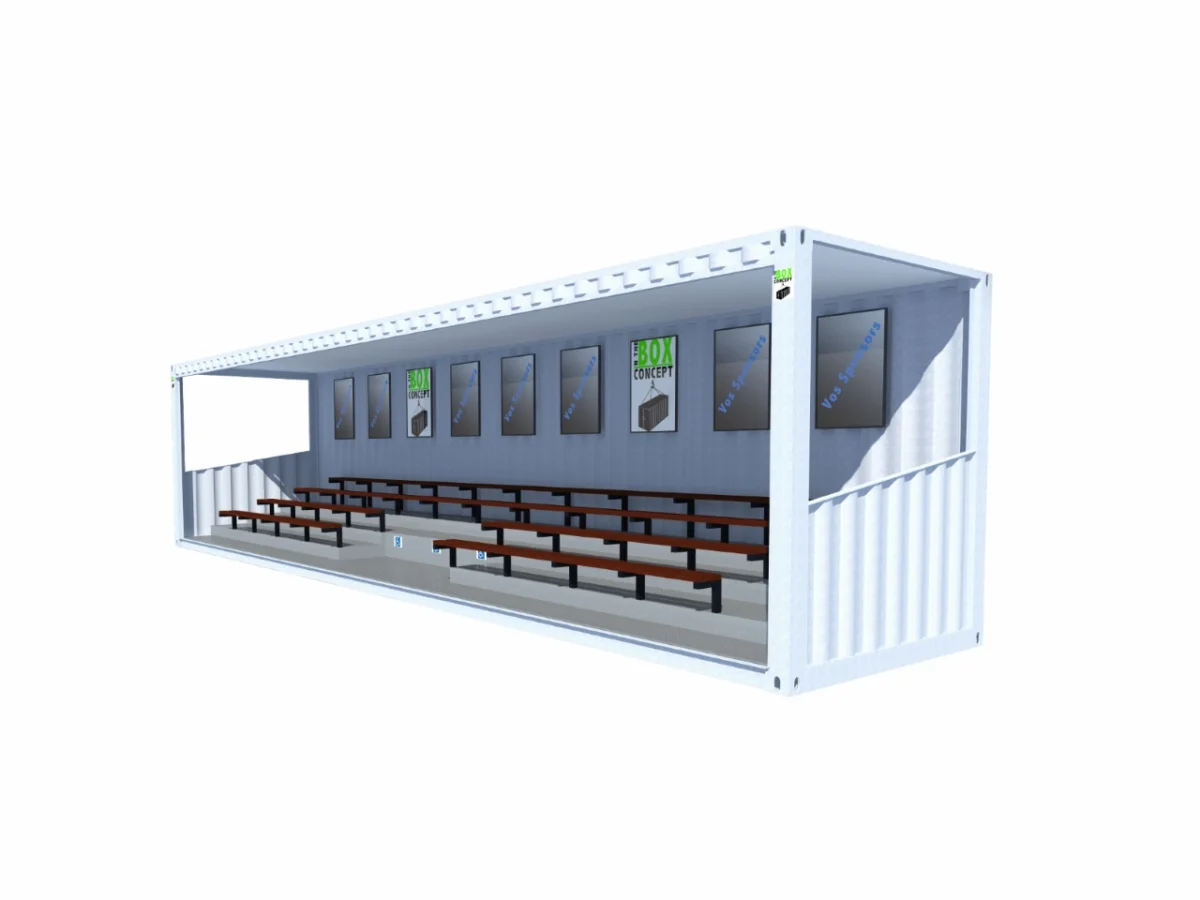 Tribune-en-container-maritime-de-40-pieds-High-Cube-78-places-plus-3-places-PMR-vue-droite.webp Tribunes 81 places dont 3 places PMR en container de 40 pieds – Image 1
