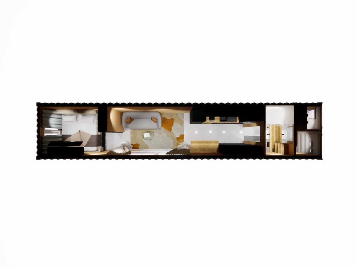 Studio container ECOLOGIA 40 pieds 23 m² habitables [1 chambre] avec bardage – Image 7