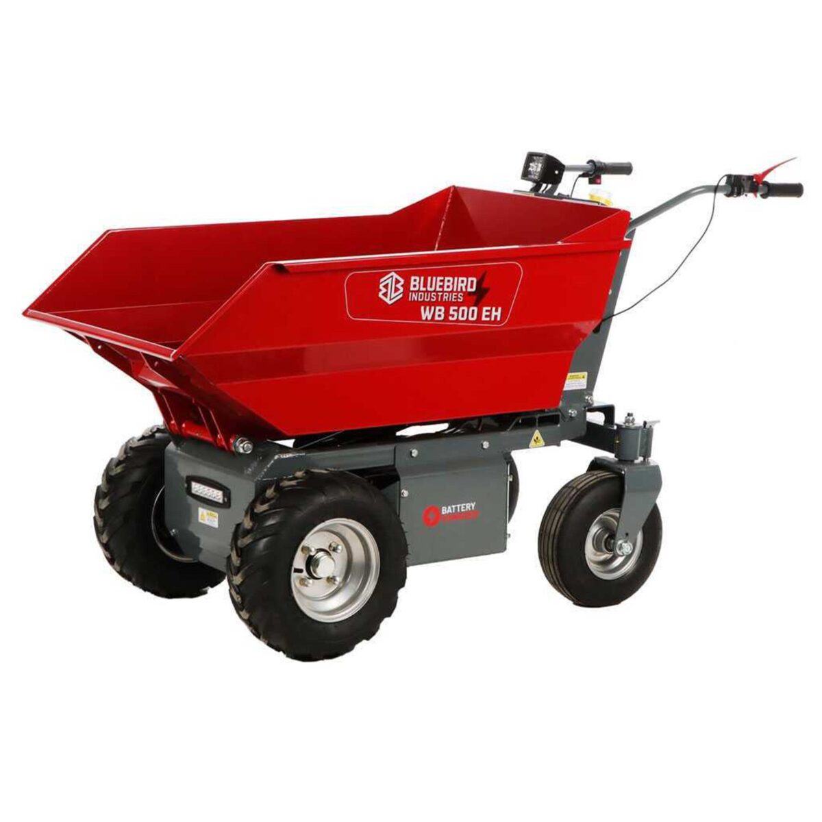 Blue-bird-WB-500EH – Brouette à batterie-48 V 32Ah – Benne-dumper-avec-basculement-hydraulique – Image 1