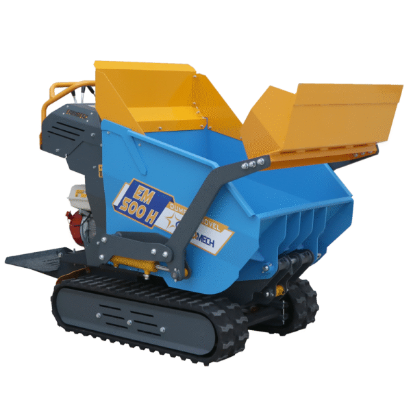 Brouette-motorisée-euromech-EM500H-dump & Shovel-benne-dumper-hydraulique-500-kg-avec-pelle